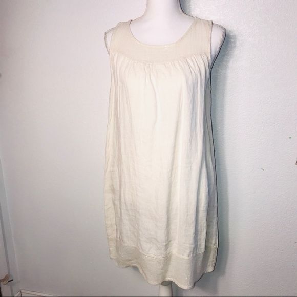 Lungo L'arno Dresses & Skirts - LUNGO L'ARNO Taupe Linen and Sequin Dress, M